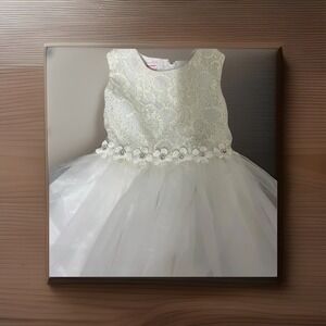 S. Square Girl's Dress Size‎ 6 White Lacy